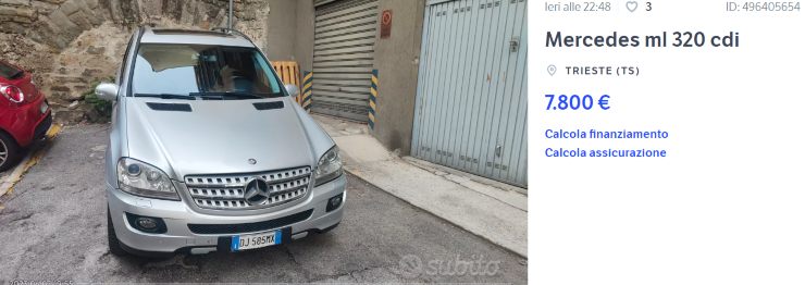 Mercedes ML 320, offerta a meno di 10.000 Euro