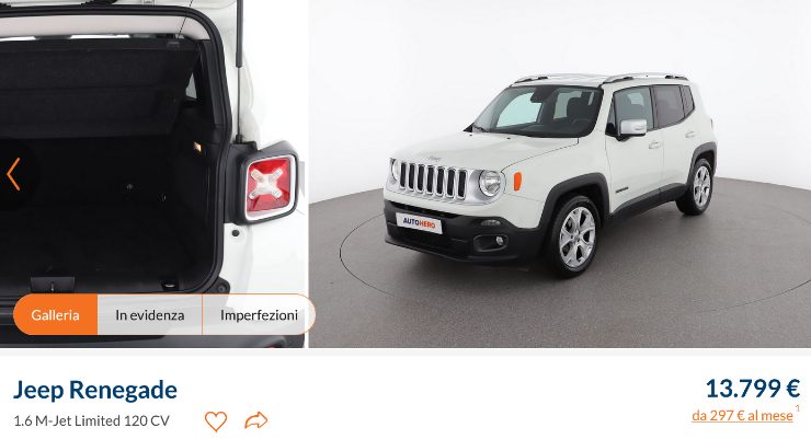 Jeep Renegade basso costo